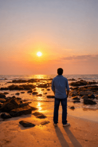Sunset serenity at Kolthare Beach