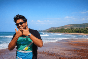 Cheers from a sunny beach in Maharashtra